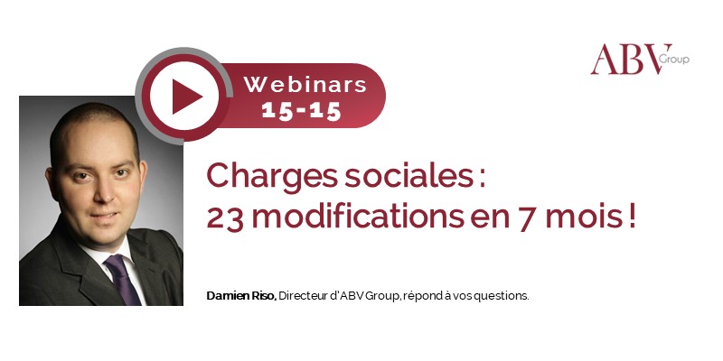 Webinar 15-15 sur les charges sociales