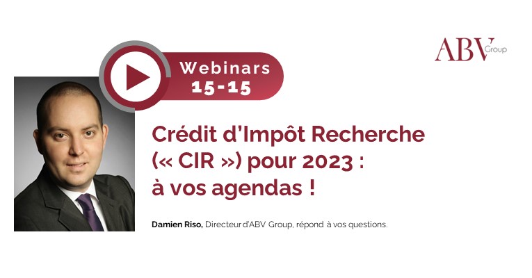 Webinar Crédit d'impôt recherche CIR